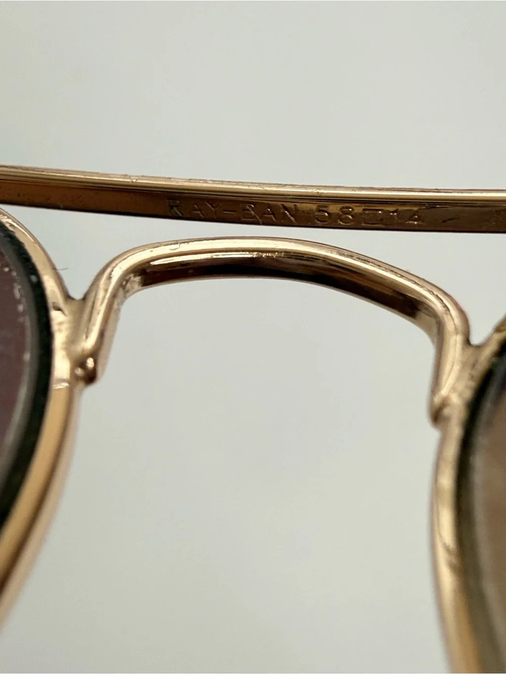 Ray Ban Gold Frame Aviator Sunglasses with Brown Lenses RB 58 14